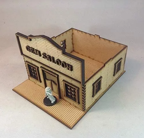 Vista 6 de Gem Saloon Western Building MDF Kit 1.102 in Terreno Paisaje Viejo Oeste
