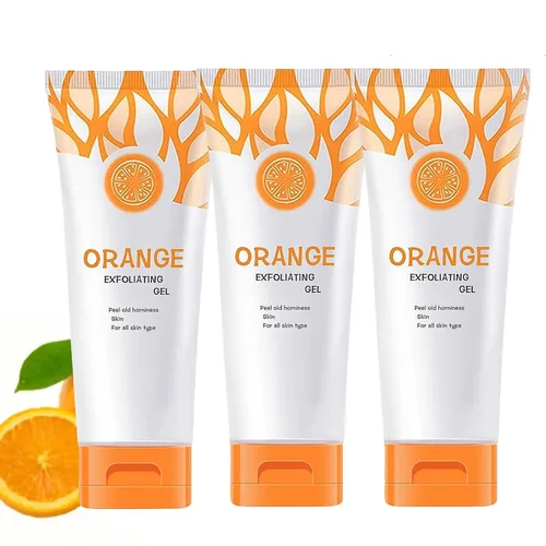 Vista 8 de Gel exfoliante naranja para la cara y el cuerpo de la piel, gel para exfoliar la cara, limpieza profunda, hidratante facial, crema facial natural