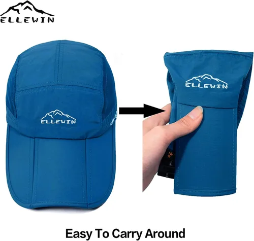 Vista 32 de ELLEWIN Gorra de béisbol unisex UPF 50 sin estructura, con pico grande y plegable
