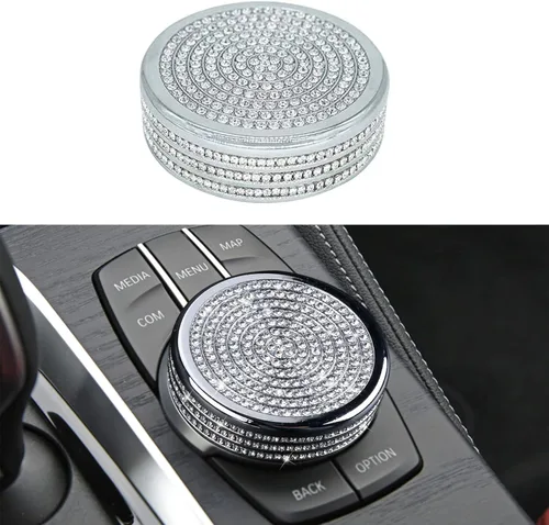Vista 7 de MICROCK Accesorios Brillantes para BMW 1 2 3 5 7 Series X1 X3 X5 X6 Media iDrive Cubierta de Perilla del Botón Interruptor de Control Botón