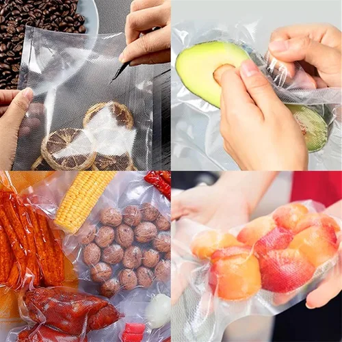 Vista 4 de Bolsas al vacío para alimentos sellador al vacío alimentos frescos de larga duración 20+11.0 in*236.2 in Rolls/lote Bolsas para envasador al vacío