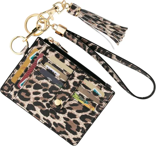 Vista 15 de KNGITRYI Billeteras pequeñas de pulsera para mujer RFID para tarjetas de crédito, cartera con llavero, cartera para tarjetas de crédito