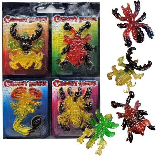 Vista 4 de Halloween Large Creepy Gummy Candy, Soft Chewy Gummy Candies, 4 Gummies per Pack (4 Large Gummies)