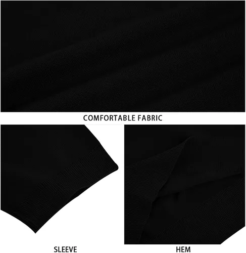 Vista 2 de Runcati Camiseta casual para hombre, elástica, de manga corta, de punto, de ajuste delgado, cuello redondo, suéter básico sólido