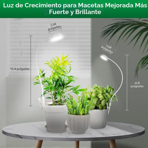 Vista 6 de SANSI Luz de cultivo para plantas de interior, lámpara LED de espectro completo con clip con atenuador de 4 niveles, temporizador