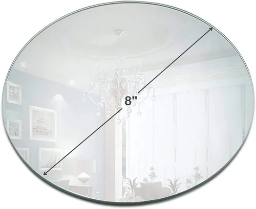 Vista 5 de 2 bandejas redondas de espejo acrílico de 8 pulgadas, 0.059 in de grosor, transparentes, calidad premium, aptas para lavavajillas, perfectas