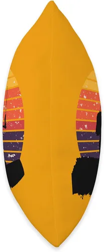 Vista 2 de Kitesurf Gifts and Surf Lover Tees by taiche Kitesurfer Surfing The Wave Artistic Silhouette Retro Sunset Throw Pillow, 18x18, Multicolor