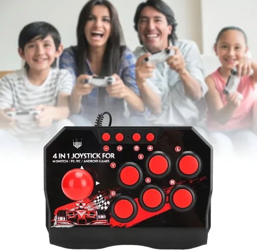 Vista 3 de Zunate Arcade Fight Stick, control universal de juegos de arcade Street Fighter, cable USB, controlador de joystick para SwitchPCPS3