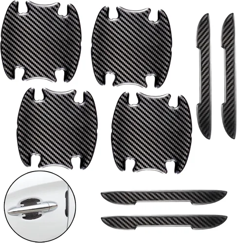 Vista 9 de Pegatina Protectora de Copa de Manija de Puerta de Auto de TPU Tipo Fibra de Carbono, Protector de Pintura de Puerta Auto, Películas de Protección