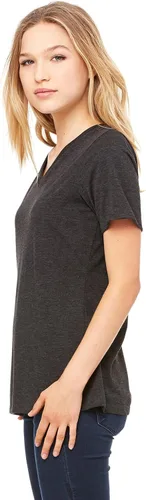 Vista 4 de BellaCanvas Camiseta de punto relajado SS con cuello en V