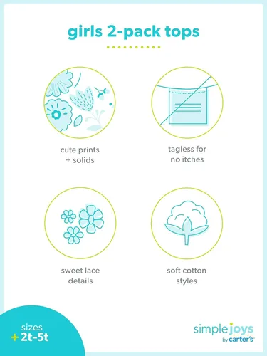 Vista 2 de Simple Joys by Carter's Toddlers and Baby Girls' Long-Sleeve Tops
