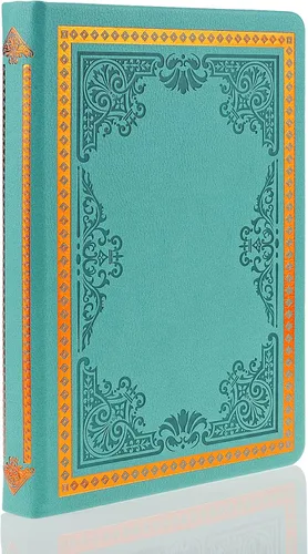 Vista 12 de Mazeran Diario vintage, tapa dura de piel sintética, cuaderno de escritura retro en relieve, agenda personal con forro universitario, 5.5 x 7.7
