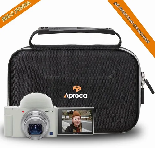 Vista 5 de Aproca Funda compatible con cámara digital Sony ZV-1, bolsa de almacenamiento portátil para kit de accesorios de vlogger (solo funda)