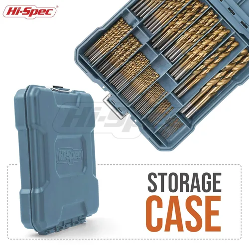 Vista 4 de Hi-Spec Tools - Juego de brocas de acero SAE HSS de 99 piezas para destornilladores de taladro - Brocas de 1/16 a 3/8 pulgadas para metal, plástico