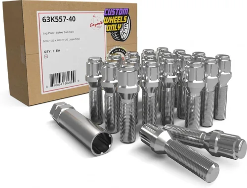 Vista 12 de Wheel Accessories Parts Juego de 20 pernos de orejeta M14 x 1.25 14 x 1.25 para asiento de bellota, 0.669 in, hexagonal, 1.299 in de longitud