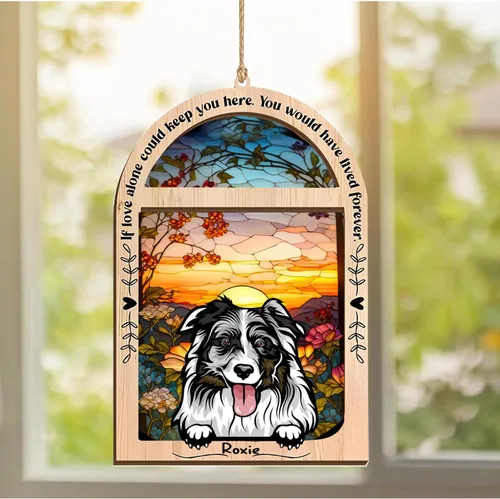 Vista 182 de LOVELYPOD Adorno de Navidad personalizado de sabueso afgano, atrapasoles con nombre, regalos de pérdida de mascotas, regalos para amantes
