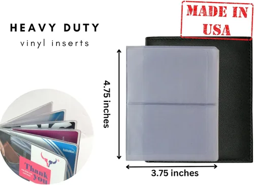 Vista 5 de Juego de 2 carteras hipster de vinilo resistente de 6 páginas hechas en Estados Unidos, Gris, Minimalista