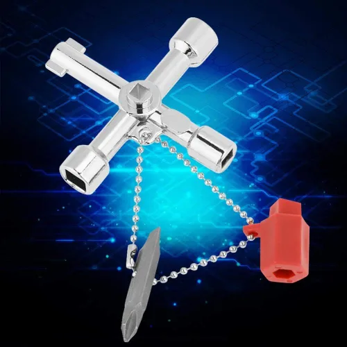Vista 8 de Sheens Llave de intersección universal multifuncional de 4 vías para armario eléctrico, válvula de medidor de agua, 10 Uds