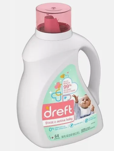 Vista 11 de Dreft Detergente líquido para ropa infantil, suave para pieles sensibles, 42 onzas líquidas, 32 cargas, paquete de 2 (el embalaje puede variar)
