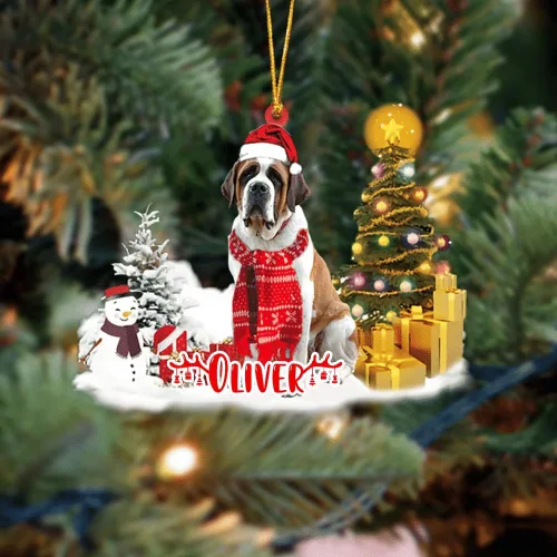Vista 25 de NAZENTI Adorno personalizado de gato abisinio con árbol de pino, adorno de Navidad personalizado para perros amantes de las mascotas, colgante