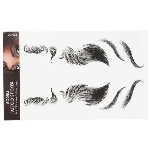 Vista 6 de Calcomanías para el cabello para mujer, calcomanías realistas de flequillo para línea de cabello alta y peinados de moda, calcomanía de línea