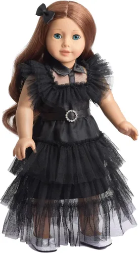 Vista 4 de Ropa de muñeca de 18 pulgadas Vestido de fiesta negro con accesorios de disfraz para muñecas de 18 pulgadas (muñeca NO incluida)