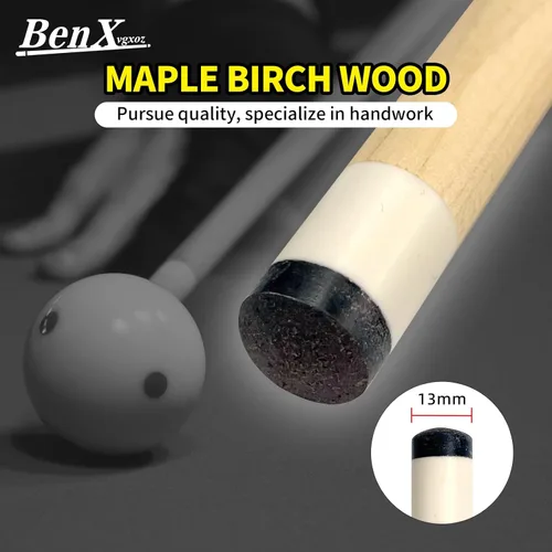 Vista 3 de 58" Billiard Cue Stick with13mm Cue Tip Maple Birch Pool Cue