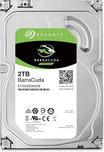 Vista 3 de Seagate BarraCuda - Disco duro interno de 2 TB, SATA de 3.5 pulgadas 6 Gb/s, 7200 RPM, 256 MB caché, embalaje libre de frustración