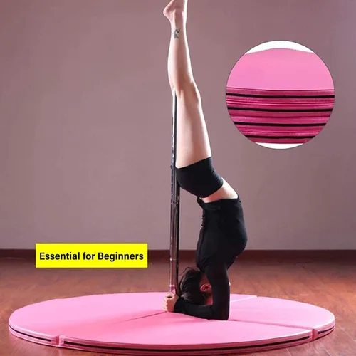 Vista 6 de Dxcaicc Tapete de baile de poste de 47.2 in de diámetro, redondo, plegable, portátil, para fitness, baile, adecuado para principiantes, fitness