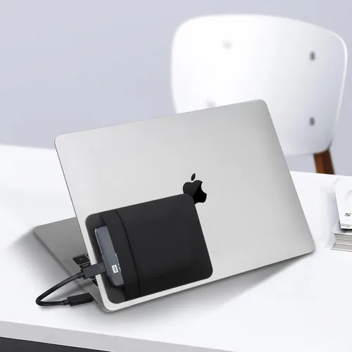 Vista 6 de Lacdo Funda portátil para disco duro externo, funda adhesiva de 2 bolsillos para portátil, compatible con discos duros externos de 2.5" Seagate, WD