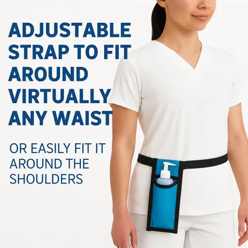 Vista 3 de Royal Massage Funda para botella de aceite con correa ajustable, cintura o bolsa de hombro manos libres para terapeutas, se adapta a la mayoría