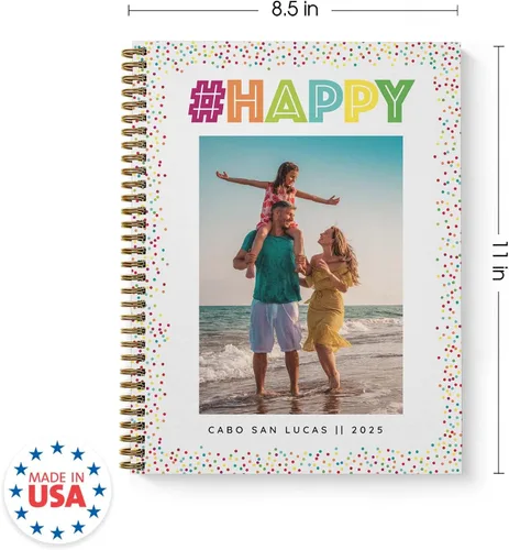 Vista 6 de Gotcha Covered Notebooks Cuaderno de confeti con fotos personalizadas, diario feliz de 8.5 x 11 pulgadas, 120 páginas, varios diseños de papel, tapa