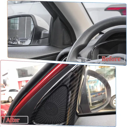 Vista 6 de MUXEE 2 piezas de marco de cubierta para altavoz de puerta de ventana de pilar A para Kia Forte 2019-2024 - Accesorios interiores deportivos