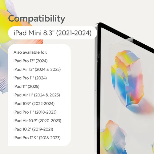 Vista 2 de Paperlike 2.1 (2 piezas) para iPad Mini 8.3" (2021/24) - Protector de pantalla transparente para tomar notas y dibujar como en papel