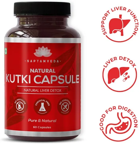 Vista 7 de SAPTAMVEDA Cápsulas Kutki Premium (60 Cápsulas) Pack 1