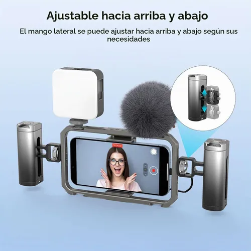 Vista 3 de SmallRig Mini mango lateral para jaula de teléfono, aparejo de video para teléfono inteligente con hilos de 1/4 a 20 hilos y zapata fría, ajustable