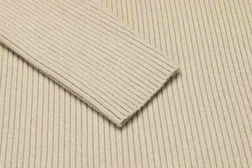 Vista 6 de COOFANDY - Suéter de punto acanalado para hombre, ajuste entallado, cuello de tortuga, casual