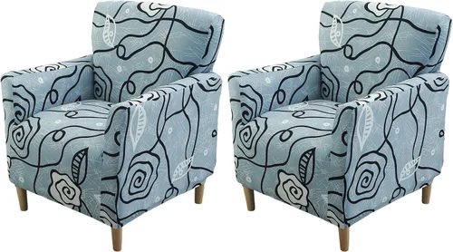 Vista 19 de FUANGUI Funda para Sillón de Banquete con Brazos Fundas para Sillas Elásticas Funda para Sillón Club Funda Suave para Sillón Sofá Cubiertas