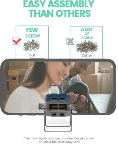 Vista 5 de Compostador giratorio mejorado 2021 con termómetro de compost - Contenedor de compost de jardín de cámara doble (43 galones, negro)