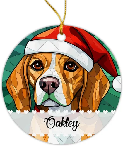 Vista 23 de Airedale Terrier - Adorno de Navidad para perro, regalo para Acción de Gracias, perros personalizados con sombrero de Navidad, adornos de Airedale