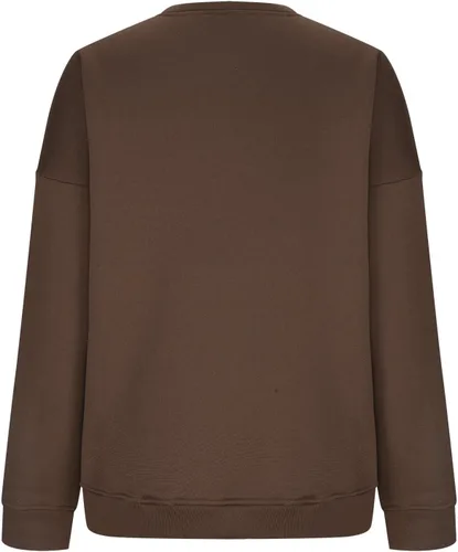 Vista 3 de Sudaderas de gran tamaño con cuello redondo para mujer, forro polar suave, manga larga, casual, cómodas, lindas sudaderas con capucha