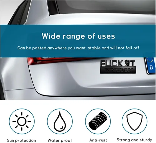 Vista 5 de Dickno Fuck It Edition Emblema para automóvil, calcomanías de decoración de parachoques de auto, calcomanía para guardabarros laterales 3D