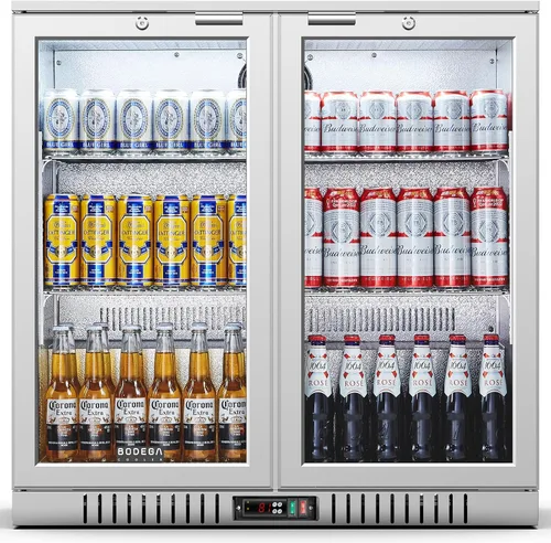 Vista 12 de BODEGA BODEGACOOLER - Enfriador comercial de barra trasera con 2 puertas sólidas, refrigerador de barra de altura de mostrador comercial de 12 pies