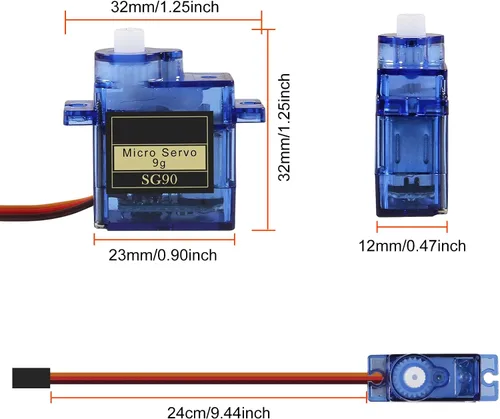 Vista 2 de 4 unids SG90 Micro Servo Motor Mini Servo SG90 0.32 oz Servo Kit para RC Helicóptero Avión Coche Barco Robot Brazo/Mano/Caminar/Servo Puerta Bloqueo