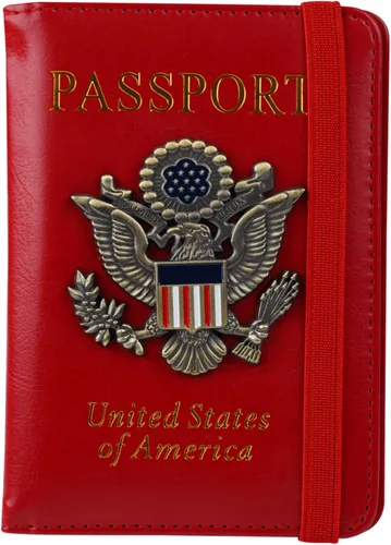 Vista 8 de Funda para pasaporte, cartera de viaje con bloqueo RFID, carteras para pasaporte, organización de pasaporte familiar, funda personalizada