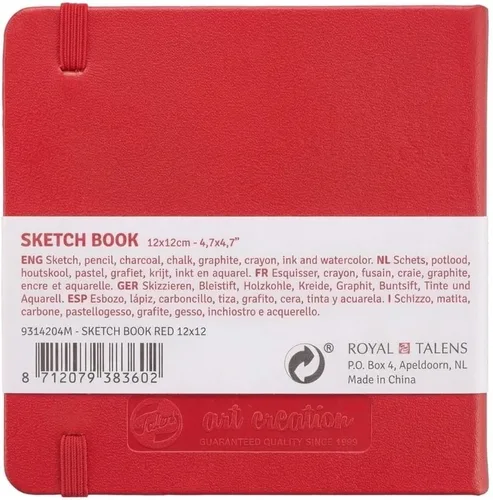 Vista 4 de Cuaderno de bocetos Talens Art Creation rojo 12X12 cm, 140 gramos 2-Rojo