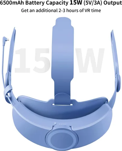 Vista 2 de ANNAPRO Battery Head Strap for OculusMeta Quest 3, Elite Strap with 6500mAh Battery for Quest 3 Accessories, Enhance Comfort and Extend Playtime