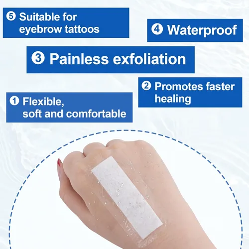 Vista 4 de 15 piezas de protección desechable para cejas, protector de ojos de ducha impermeable de plástico, película protectora suave transparente para baño