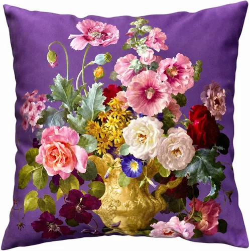 Vista 32 de Funda de cojín floral ligera de lujo, 18 x 18 pulgadas, pintura al óleo retro victoriana de doble cara, fondo negro, flor vibrante, funda de cojín