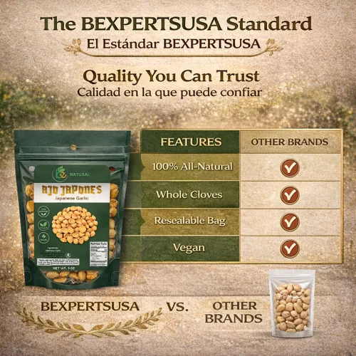 Vista 3 de Ajo Japones 100% Natural 3 oz/85 gr, Vegano, Ajo Japonés Bolsa resellable de 3 oz/85 gr. /100% Ajo Japonés Natural 3 oz/85 gr, Vegano, bolsa